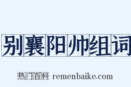 别襄阳帅组词是什么意思的图片
